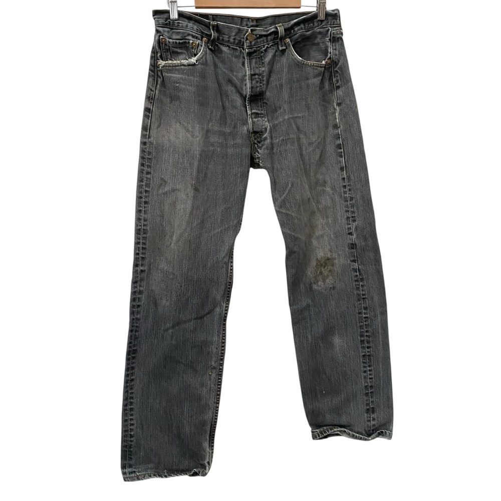 Levis 501 XX Button Fly Jeans Mens 35x34 Distressed Worn Destroyed